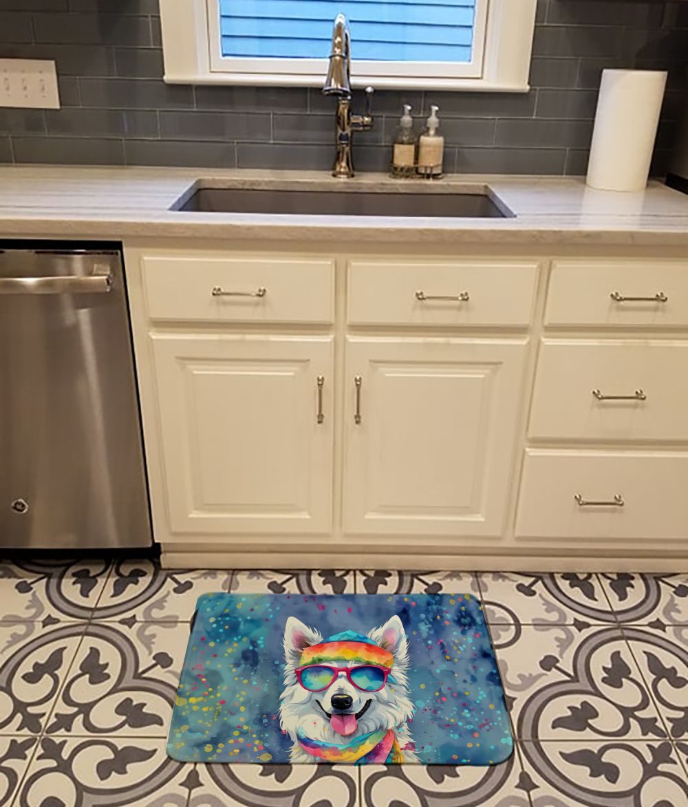 American Eskimo Hippie Dawg Memory Foam Kitchen Mat Machine Washable Anti-Fatigue Mat Cushion Comfort Bath Mat or Kitchen Rug