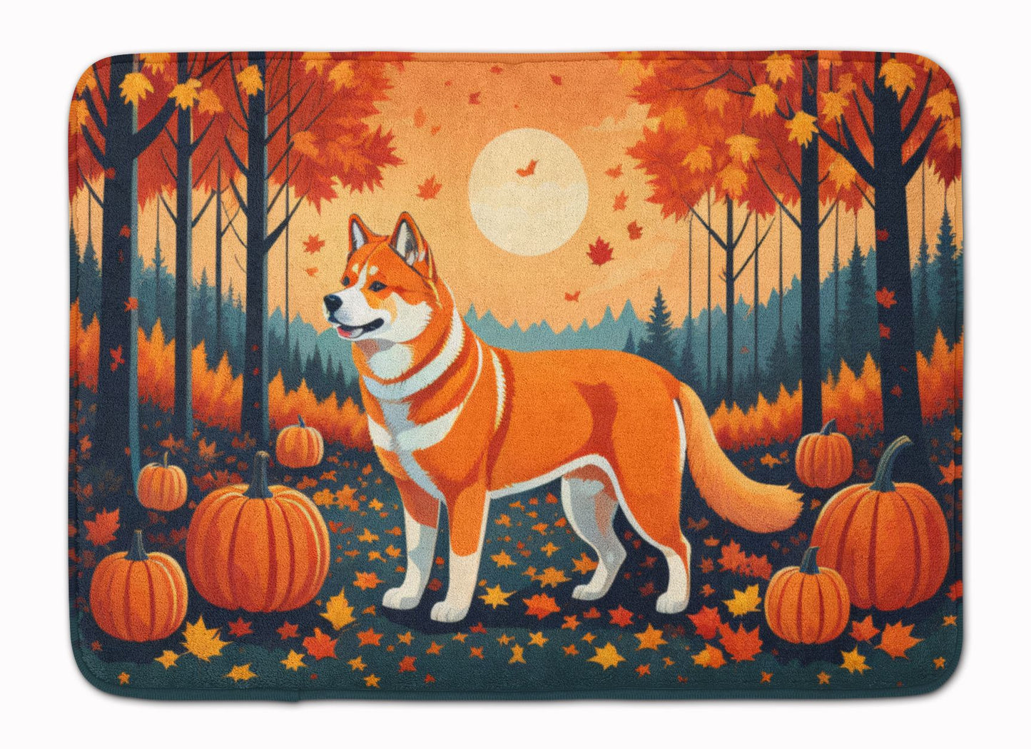 Akita Fall Memory Foam Kitchen Mat Machine Washable Anti-Fatigue Mat Cushion Comfort Bath Mat or Kitchen Rug